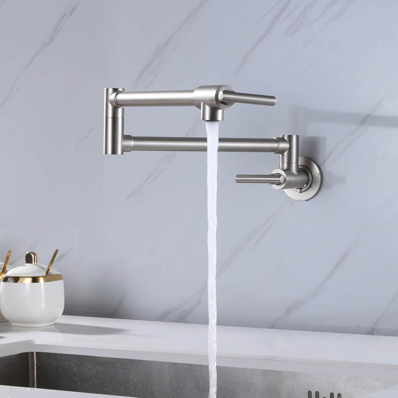 Commercial Kitchen Tap With Spray - Ścienny kuchenny kran do zlewu z