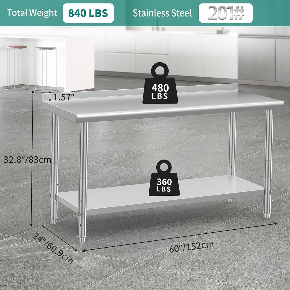 Stół ze stali nierdzewnej o wy – Commercial Kitchen Backsplash recenzja i cena