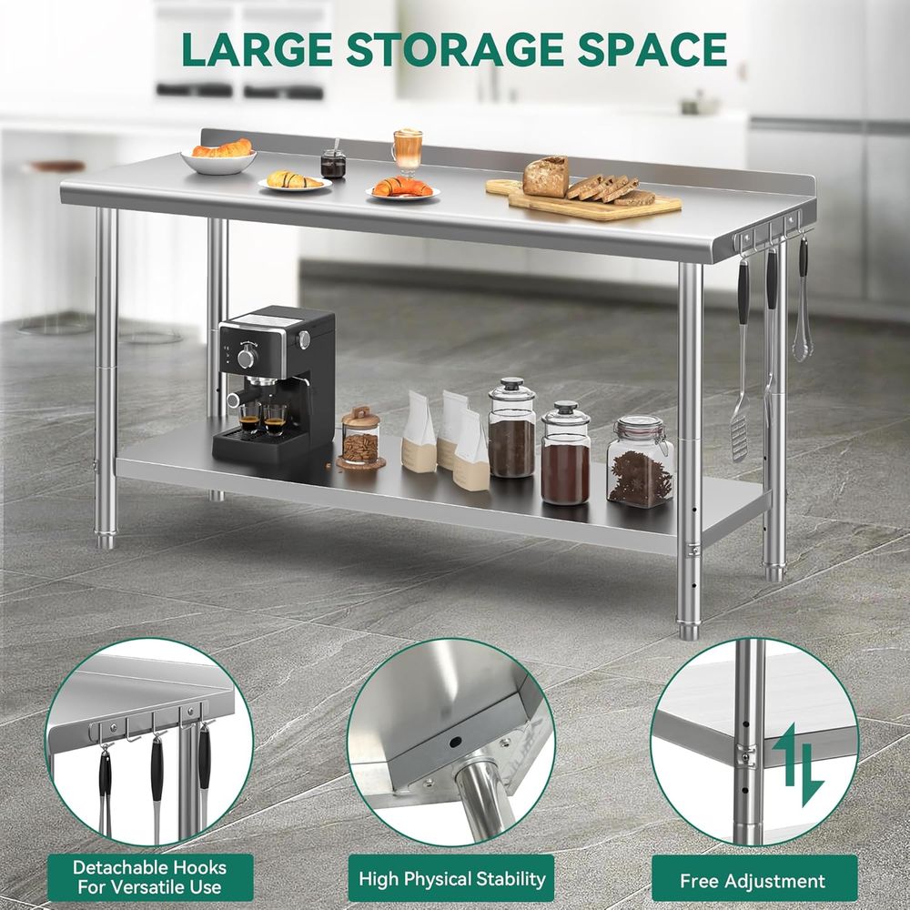 Stół ze stali nierdzewnej o wy – Commercial Kitchen Backsplash recenzja i cena