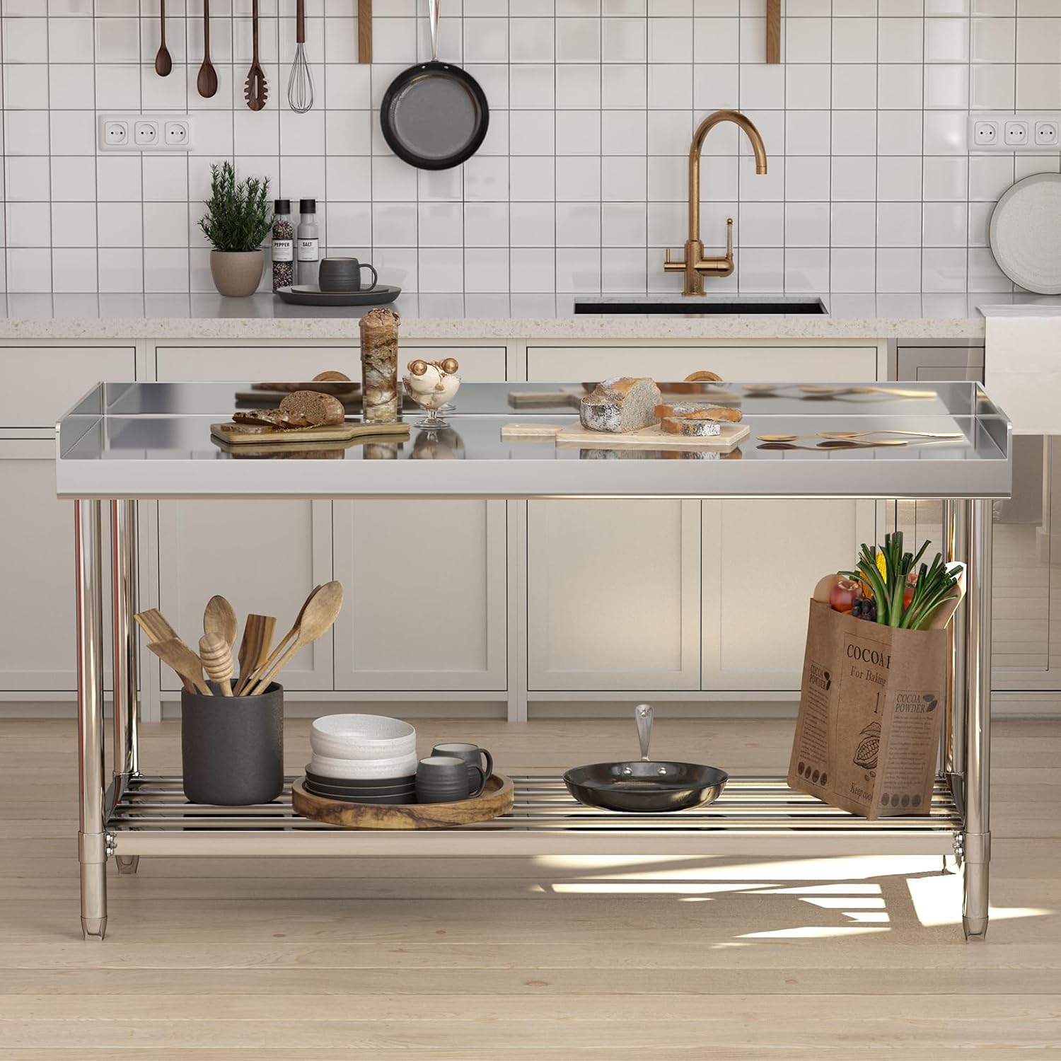 Stół roboczy ze stali nierdzew – Commercial Kitchen Backsplash recenzja i cena